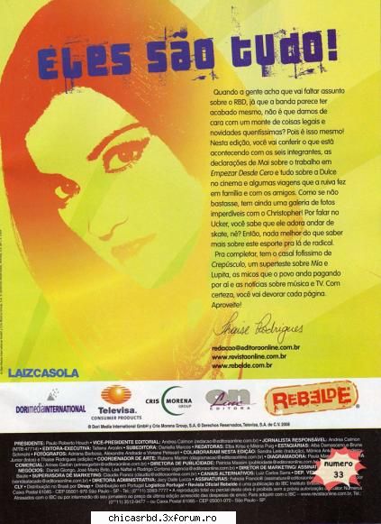 "Revista Rebelde Brasil" - Administrator-B&Z - Reviste -> RBD <-